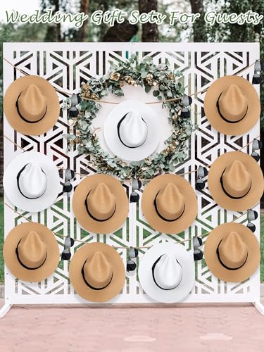 Silicherry 48 Pcs Straw Fedora Style Hat and Sunglasses Bulk 1920s Panama Style Eyeglasses for Wedding Guest Gifts Bridal Shower Halloween Costume Party Supplies Havana Nights - Image 2