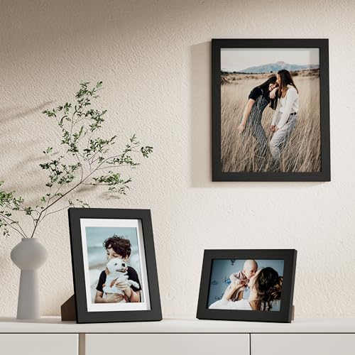 Vittanly 10 Pack Picture Frames Collage Wall Decor, Gallery Wall Frame Set for Wall or Tabletop Display, Engineered Wood and Shatter-resistant Plexiglass, Multi Sizes with 8x10, 5x7, 4x6 Frames, Black - Image 4