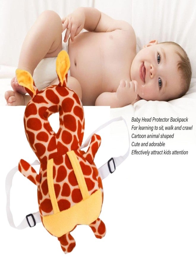 Laurant® Baby Head Protector Cushion Toddler Backpack - Soft & Safe Baby Safety Product for Crawling & Walking Toddlers (Brown and Yellow) - Image 4