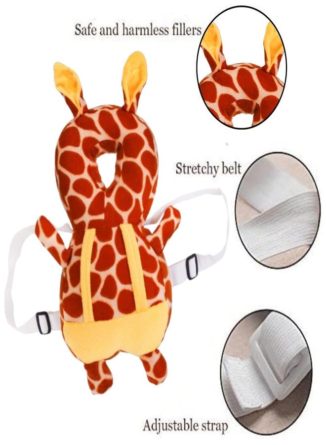 Laurant® Baby Head Protector Cushion Toddler Backpack - Soft & Safe Baby Safety Product for Crawling & Walking Toddlers (Brown and Yellow) - Image 5