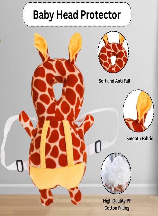 Laurant® Baby Head Protector Cushion Toddler Backpack - Soft & Safe Baby Safety Product for Crawling & Walking Toddlers (Brown and Yellow) - Image 2