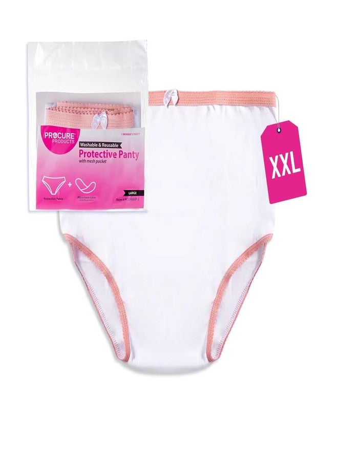 ProCure Women’s Protective Panty - Washable & Reusable Incontinence Underwear, XXL (46-49 in Hip, Cotton Panty with Liner Pocket - 1 Each - Image 1