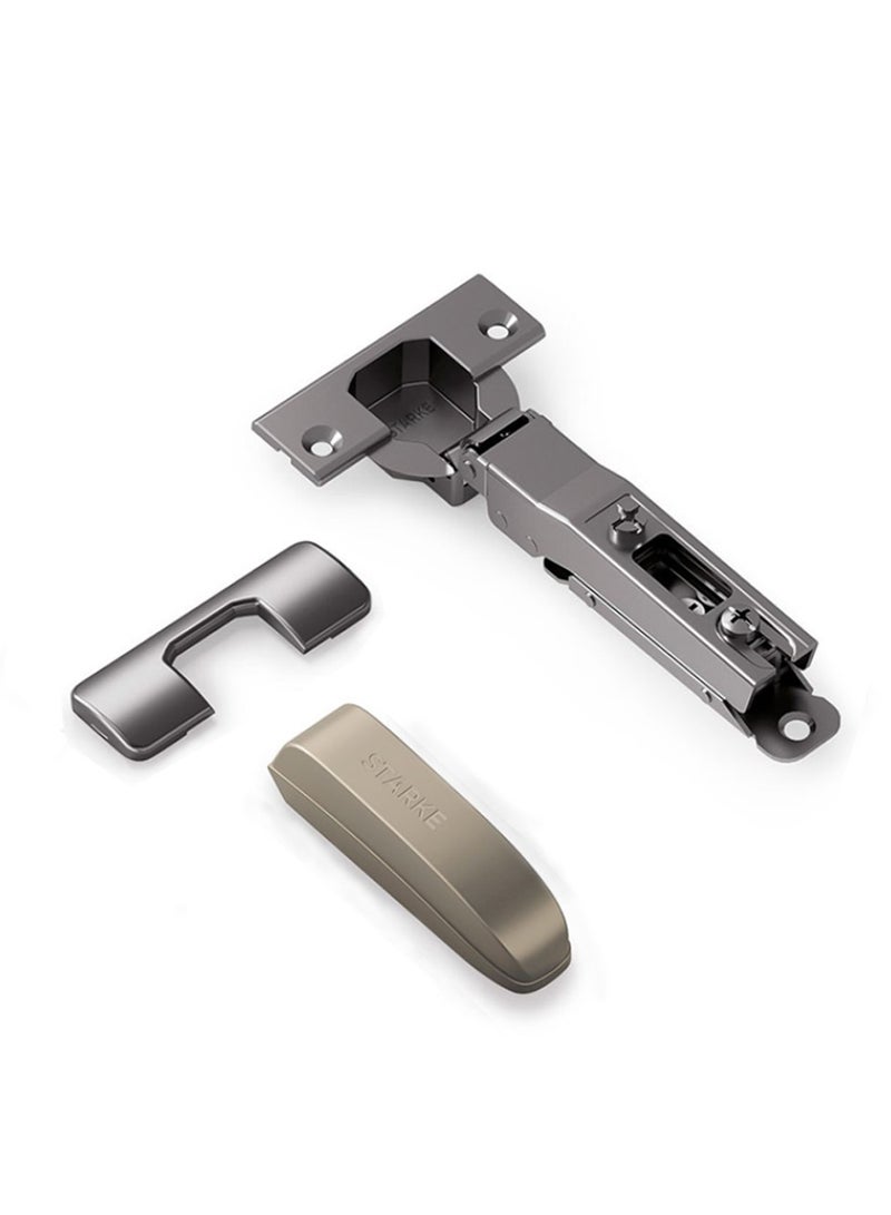 STARKE Pack of 2 Black Electroplated Soft Close Cabinet  Full Overlay Wingless Hinges. 95° Opening Angle, 16-25mm Application, Strong Hydraulic System - Gold Protective Cover & Screws included (2 PCS)  - Image 3