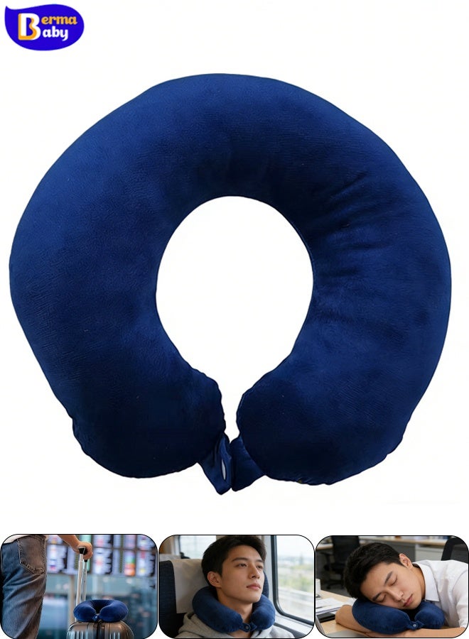 Berma Baby وسادة طائرة لدعم الرأس والرقبة، وسادة سفر، وسادة استراحة غداء المكتب، وسادة رقبة للسفر، وسادة على شكل حرف U للطائرة والسيارة، وسادة رقبة على شكل حرف U، مناسبة جدًا للسفر - Image 1