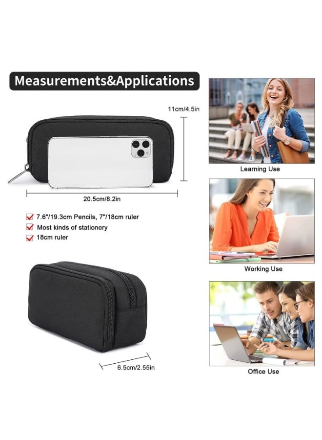 كيلا حقيبة أقلام X Spring، أدوات مكتبية بها منظم مقصورات، حافظة أقلام ذات سعة كبيرة، حقيبة أقلام بسيطة متينة متعددة الوظائف باللون الأسود للبالغين، للمدرسة والمراهقات والفتيات والفتيان والرجال والشباب - Image 5