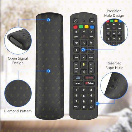 RAYA Silicone Cover Compatible with Jio Tv Set Top Box Remote Protective Case with Lanyard [ Remote NOT Included ] (Black) - Image 3