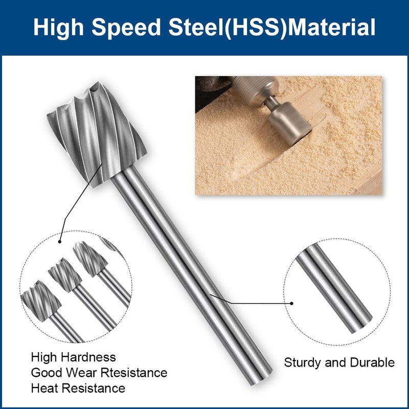 shengbenhao Wood Carving Bits Engraving Router Bit, 20pcs HSS Different Rotary Burr Set with 1/8"(3mm) Shank for Rotary Tools for DIY Woodworking, Carving, Drilling, Engraving, Trimming - Image 2