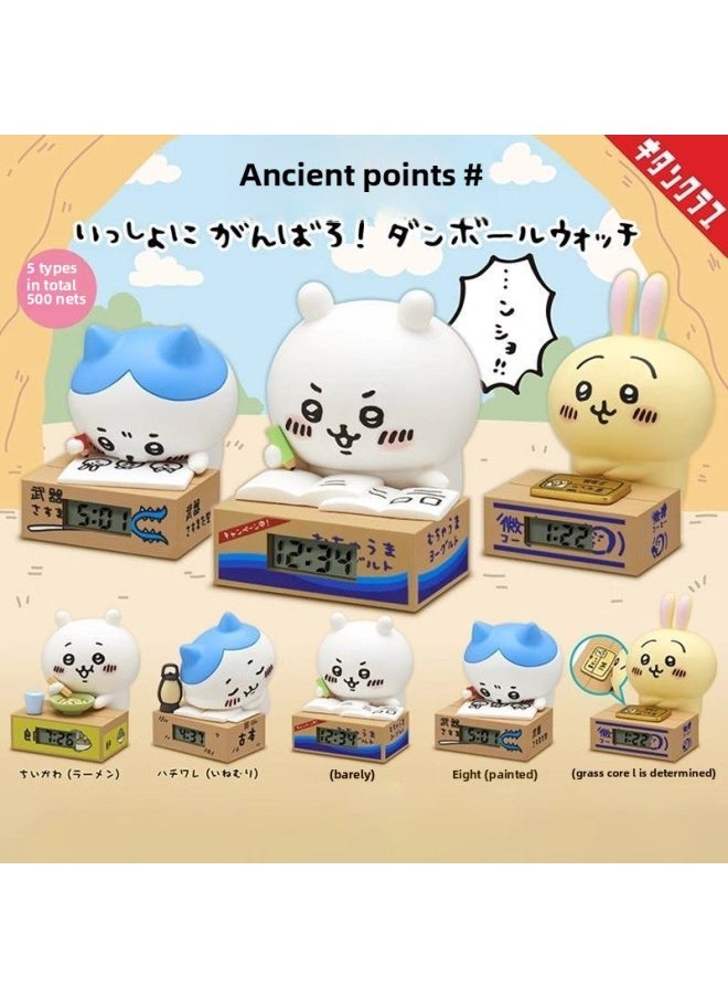 null - Qitan Chiikawa Usaqi Small Eight Jiyika Wow Gashapon Cute Doll Desktop Ornaments Female Birthday Gift-Color:4 Boxes [not Repeated]-Specification:No Alarm Clock Function. Please Be Careful When Photographing. Can Be Used As An Ornament - Image 1