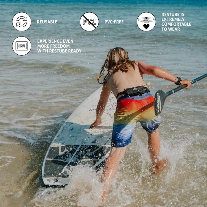 Restube Beach One-Pull Inflatable Water Safety Buoy | Float Buoyancy Aid for Swimming, Fishing, Sailing & SUP | Compact One Size Fits All Survival Kickboard - Image 4