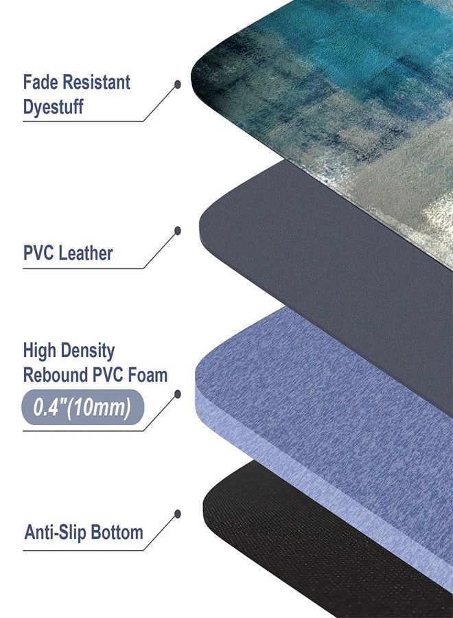 TOMWISH Kitchen Mat Anti-Fatigue Kitchen Rug Non Skid Kitchen Floor Mats 23.5"X70" Memory Foam Cushioned Rugs Comfort Standing Mat Waterproof Kitchen Runner Mats Turquoise and Teal - Image 5