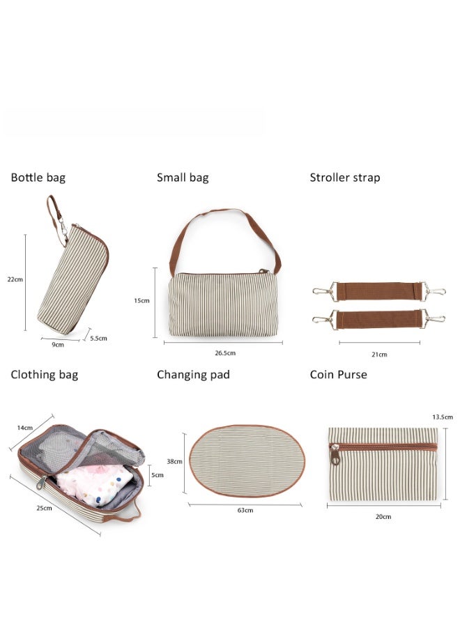 general 7-piece set of mommy bag handbag multifunctional large-capacity mother bag maternal and child diaper bag outing hand bag - Image 4