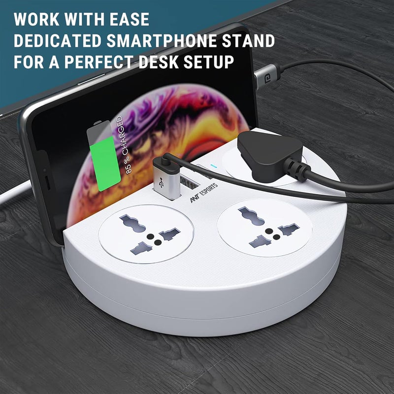 Ant Esports PS330 Power Strips with 3 Universal Socket and 3 USBA 3Meter Cord 2500Watt Fireproof Material Heavy Duty Cable Overload Protection Extension Cord for HomeOffice AppliancesWhite - Image 4