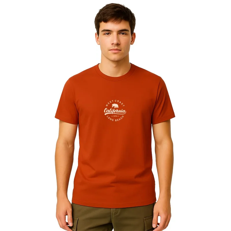 نوبيرو Men's Rust Graphic T-Shirt