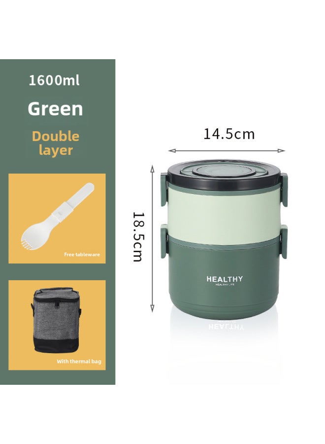 304 Stainless Steel Multi-layer Insulated Lunch Box Female Lunch Box Lunch Box Office Worker Student Portable Lunch Bucket Insulated Bucket