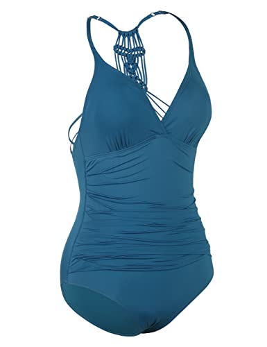 Hilor Womens One Piece Bathing Suit Sexy Slimming Monokini Swimwear Ruched Tummy Control Swimsuits Aquamarine Blue 10 - Image 5