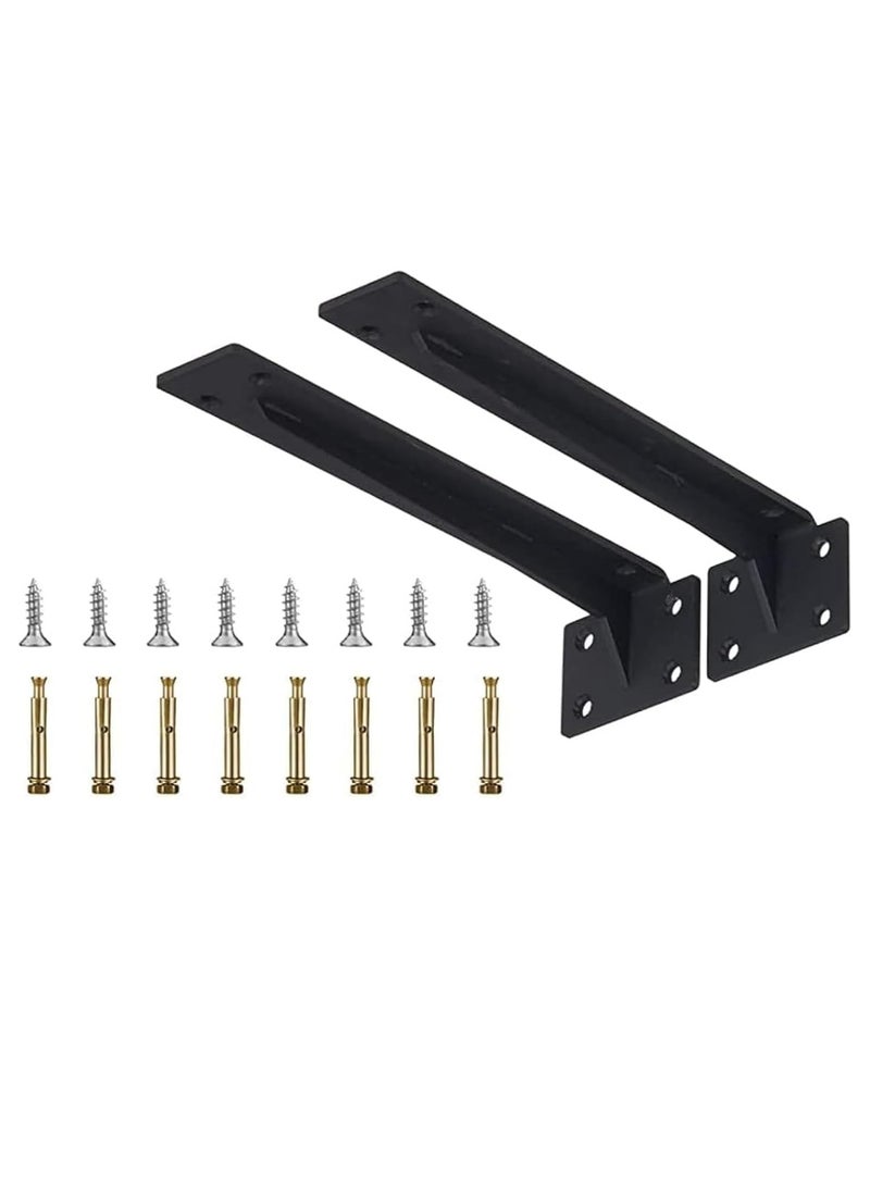 Rubik Fixed Sehlf Brackets 9.5 inch - 2pcs Wall Mounted Triangle Heavy Duty Corner Brace Joint Right Angle Bracket for DIY Bench Table  - Image 1