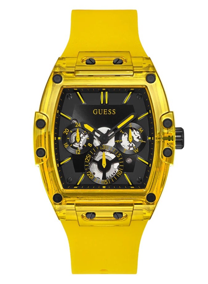 GUESS ساعة يد رجالية من السيليكون بعقارب دائرية الشكل GW0203G6 - 43 ملم - Image 1