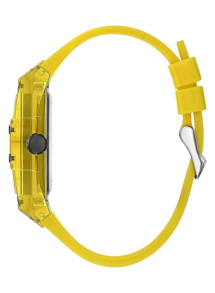 GUESS ساعة يد رجالية من السيليكون بعقارب دائرية الشكل GW0203G6 - 43 ملم - Image 3