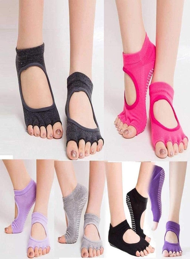 Digital Shoppy Anti-slip Massage Foot Care Tool Yoga Health Silicone Gel Socks Orthopedic For Women (LIGHT PURPLE) - Image 4