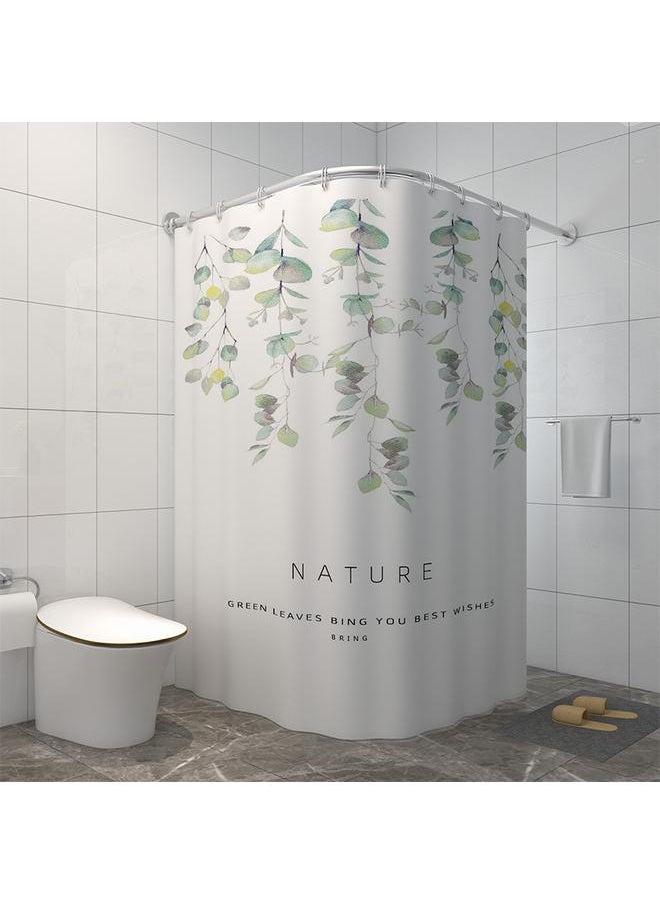 Bluejw - Bathroom Shower Curtain Waterproof Cloth Suit Bath Bathroom Curtain Curtain Non-Punch Rod Hanging Curtain Sub-Door Curtain Partition Curtain - Image 1