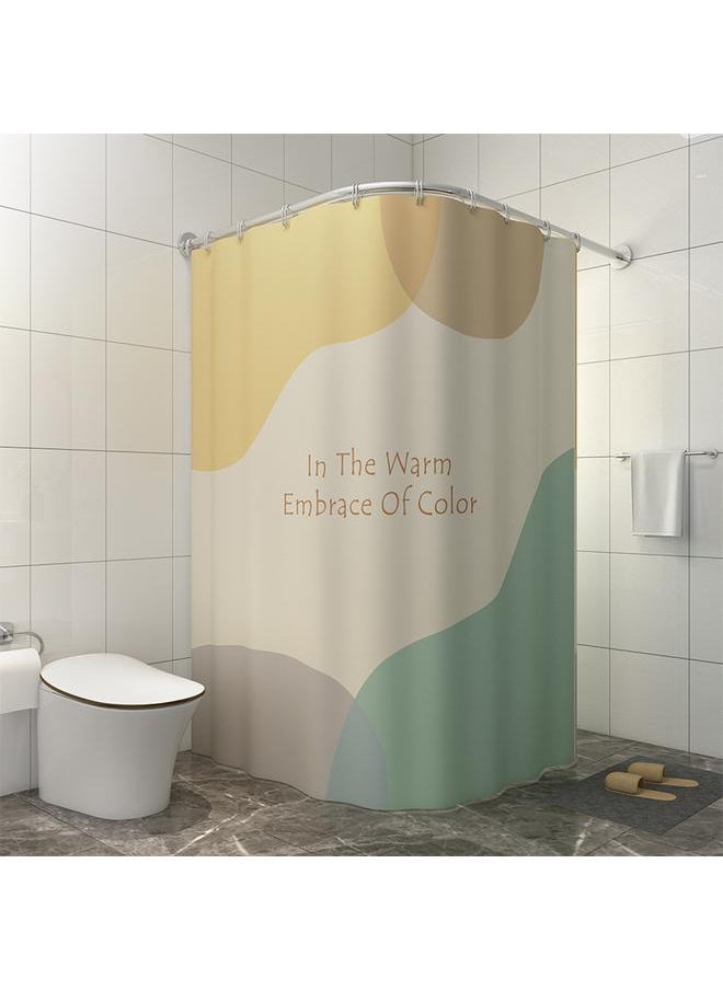 Bluejw - Bathroom Shower Curtain Waterproof Cloth Suit Bath Bathroom Curtain Curtain Non-Punch Rod Hanging Curtain Sub-Door Curtain Partition Curtain - Image 1