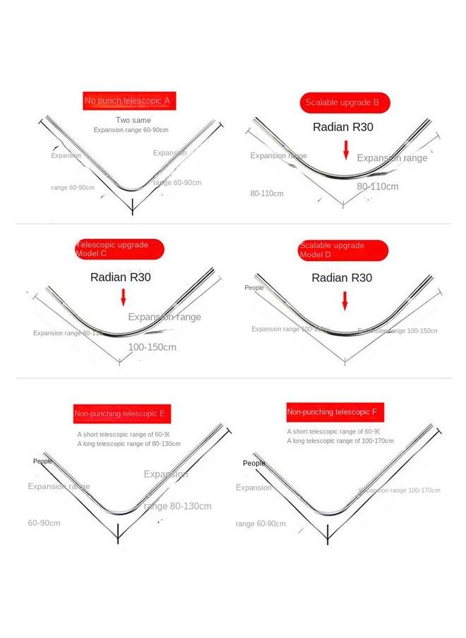 Bluejw - Bathroom Shower Curtain Waterproof Cloth Suit Bath Bathroom Curtain Curtain Non-Punch Rod Hanging Curtain Sub-Door Curtain Partition Curtain - Image 1