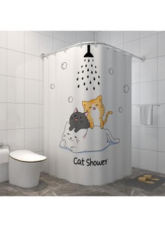 Bluejw Bathroom Shower Curtain Waterproof Cloth Suit Bath Bathroom Curtain Curtain Non-Punch Rod Hanging Curtain Sub-Door Curtain Partition Curtain  - Image 3