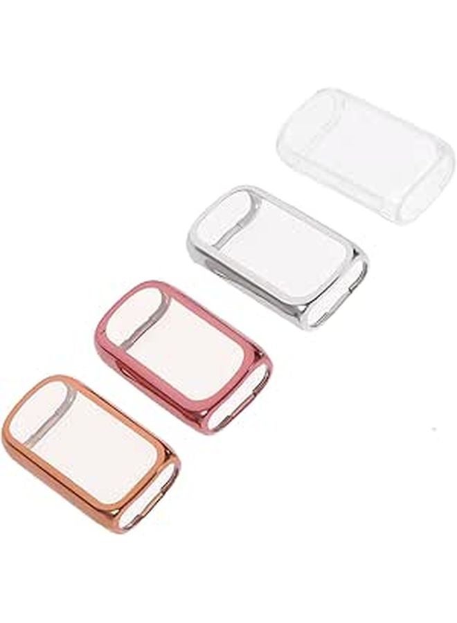 4Pcs Soft TPU Protective Cases Full Coverage Screen Protectors for Scratch Impact Fitbit Luxe Silver Rose Gold Pink - Image 1