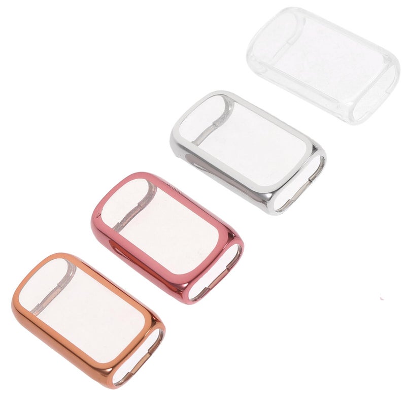4Pcs Soft TPU Protective Cases Full Coverage Screen Protectors for Scratch Impact Fitbit Luxe Silver Rose Gold Pink - Image 2