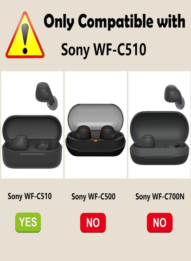 EasyBee [2 Pack] easyBee Case Compatible with Sony WF-C510 Bluetooth Headphone Charging Cover with 2 Keychain, Soft Liquid Silicone Ultra Thin Shockproof Protective Kit - Black and Blue - Image 2