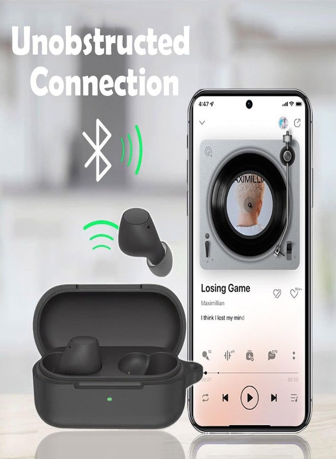 EasyBee [2 Pack] easyBee Case Compatible with Sony WF-C510 Bluetooth Headphone Charging Cover with 2 Keychain, Soft Liquid Silicone Ultra Thin Shockproof Protective Kit - Black and Blue - Image 4