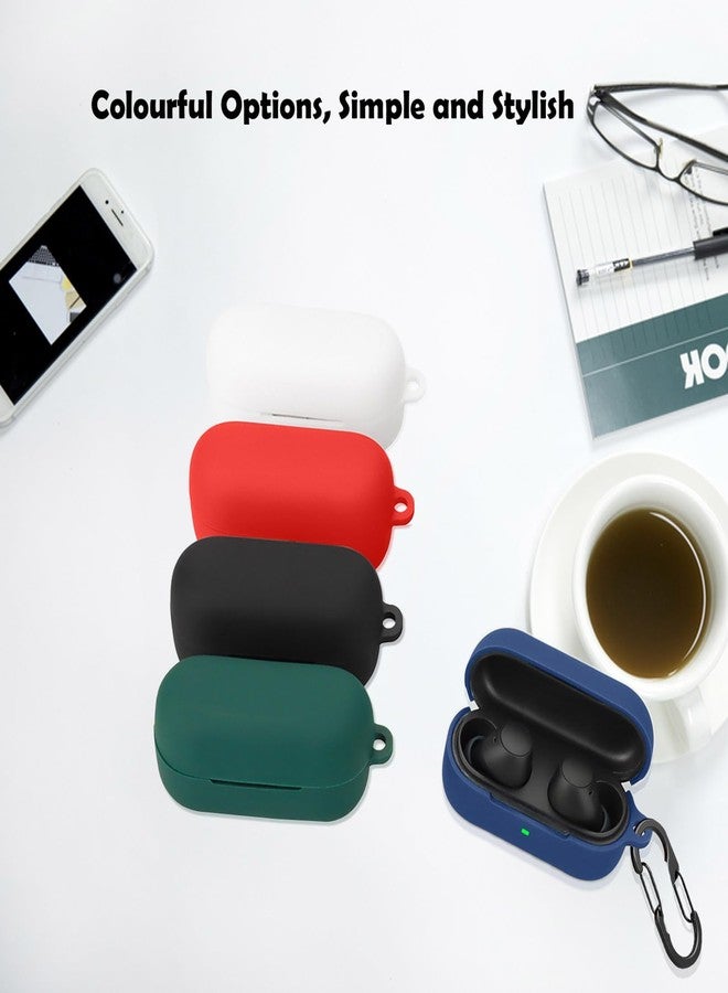 EasyBee [2 Pack] easyBee Case Compatible with Sony WF-C510 Bluetooth Headphone Charging Cover with 2 Keychain, Soft Liquid Silicone Ultra Thin Shockproof Protective Kit - Black and Blue - Image 5