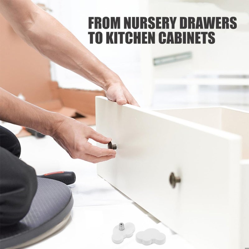 Soft Rubber Cloud Shaped Drawer Knobs 6Pcs White for Cabinet Dresser Closet Storage - Image 4