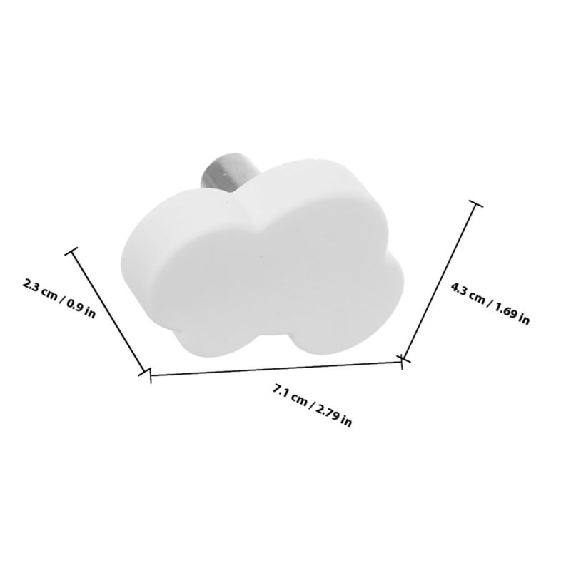 Soft Rubber Cloud Shaped Drawer Knobs 6Pcs White for Cabinet Dresser Closet Storage - Image 3