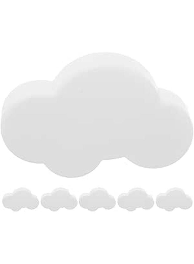 Soft Rubber Cloud Shaped Drawer Knobs 6Pcs White for Cabinet Dresser Closet Storage - Image 1