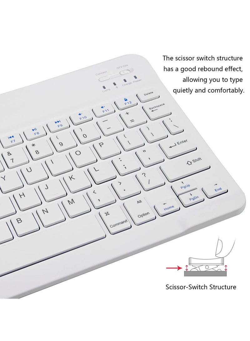 ELTRAZONE Ultra-Slim Bluetooth Keyboard and Mouse Combo Rechargeable Portable Wireless Keyboard Mouse Set for Apple iPad iPhone iOS 13 and Above Samsung Tablet Phone Smartphone Android Windows (White) - Image 4