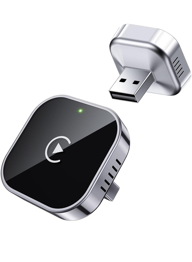 GUDOO مُحول ويرلس كاربلاي أندرويد أوتو 2 في 1 قابلة للتوصيل والاستخدام فوريًا. هو عبارة عن دونجيل كاربلاي يحول الاتصال السلكي إلى ويرلس. يتم الاتصال التلقائي بسرعة وبدون تأخير. تصميم مضغوط مناسبة لأيفون وأجهزة أندرويد ذات منفذ USB/USB-C - Image 1