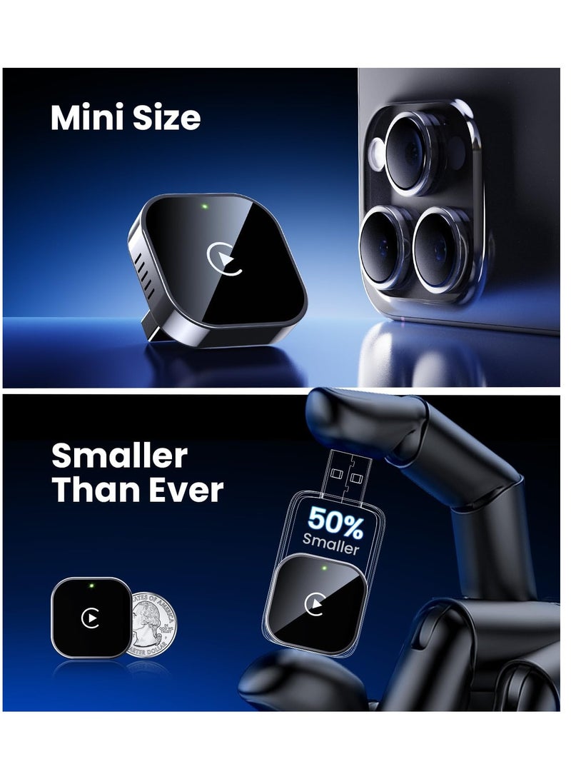 GUDOO مُحول ويرلس كاربلاي أندرويد أوتو 2 في 1 قابلة للتوصيل والاستخدام فوريًا. هو عبارة عن دونجيل كاربلاي يحول الاتصال السلكي إلى ويرلس. يتم الاتصال التلقائي بسرعة وبدون تأخير. تصميم مضغوط مناسبة لأيفون وأجهزة أندرويد ذات منفذ USB/USB-C - Image 3