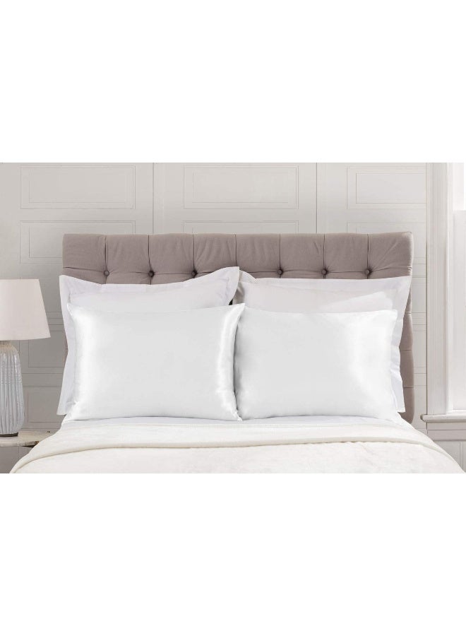 ShopBedding Luxury Satin Pillowcase for Hair – Standard Satin Pillowcase with Zipper, White (Pillowcase Set of 2) – Blissford - Image 4