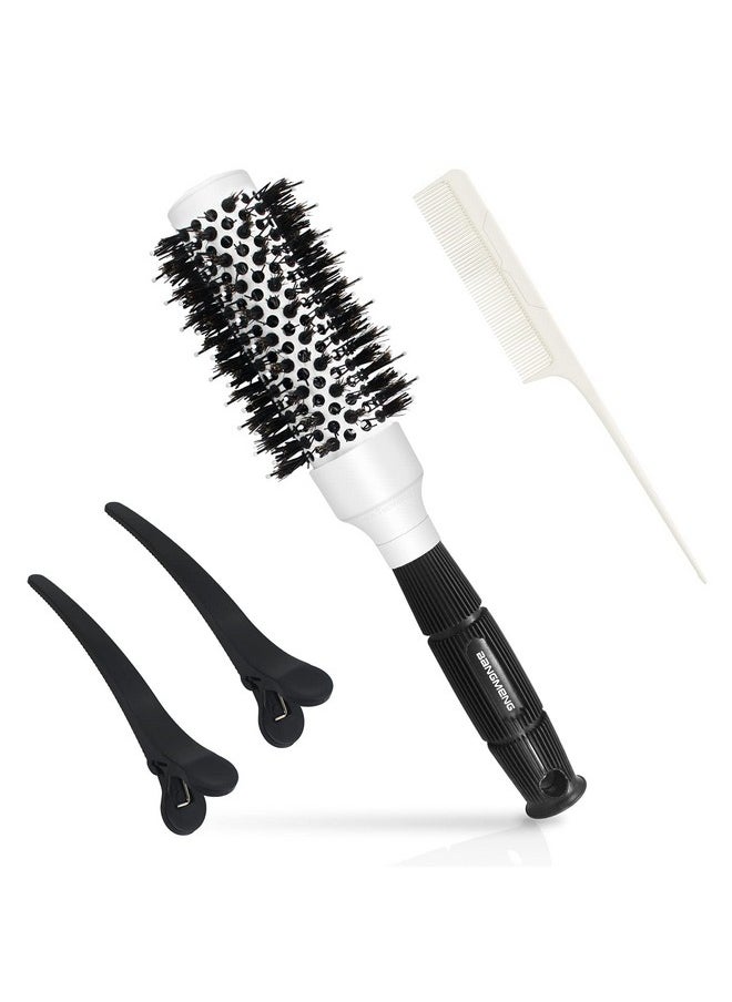 BANGMENG Round Brush For Blow Drying, Nano Tech Thermal Ceramic Ionic, Ball Tip Round Barrel Hair Brushes For Styling, 2 Clips and 1 Comb Included (2.54 inch with Bristles & Barrel 1.3 inch)…  - Image 1