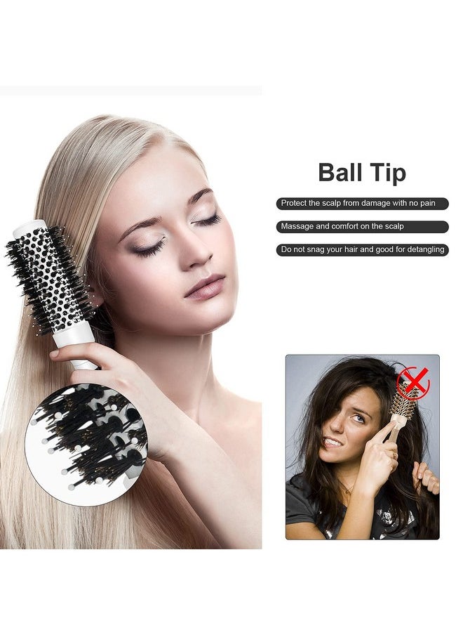 BANGMENG Round Brush For Blow Drying, Nano Tech Thermal Ceramic Ionic, Ball Tip Round Barrel Hair Brushes For Styling, 2 Clips and 1 Comb Included (2.54 inch with Bristles & Barrel 1.3 inch)…  - Image 4