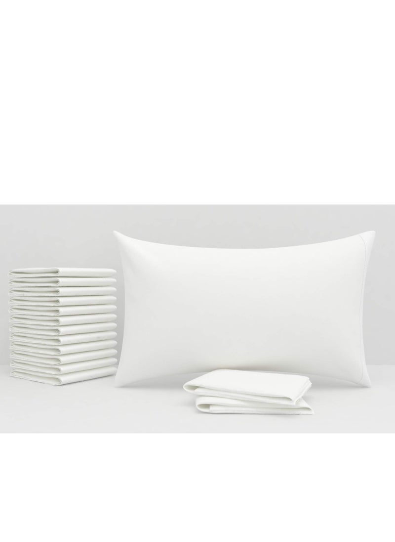 Excefore 20 Pieces Disposable Pillow Cases, 32 x 20 Inches White Pillowfor Hotels Single Use Pillowcase, Disposable Home Bedding Supplies  - Image 1