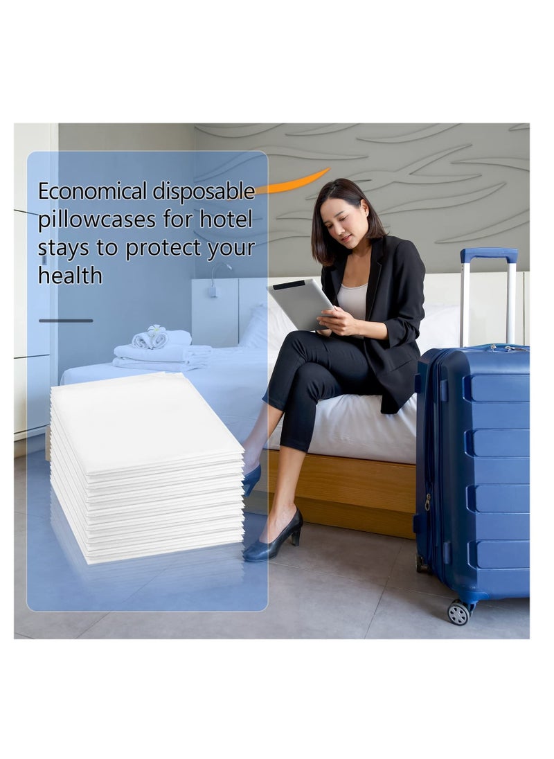 Excefore 20 Pieces Disposable Pillow Cases, 32 x 20 Inches White Pillowfor Hotels Single Use Pillowcase, Disposable Home Bedding Supplies  - Image 5