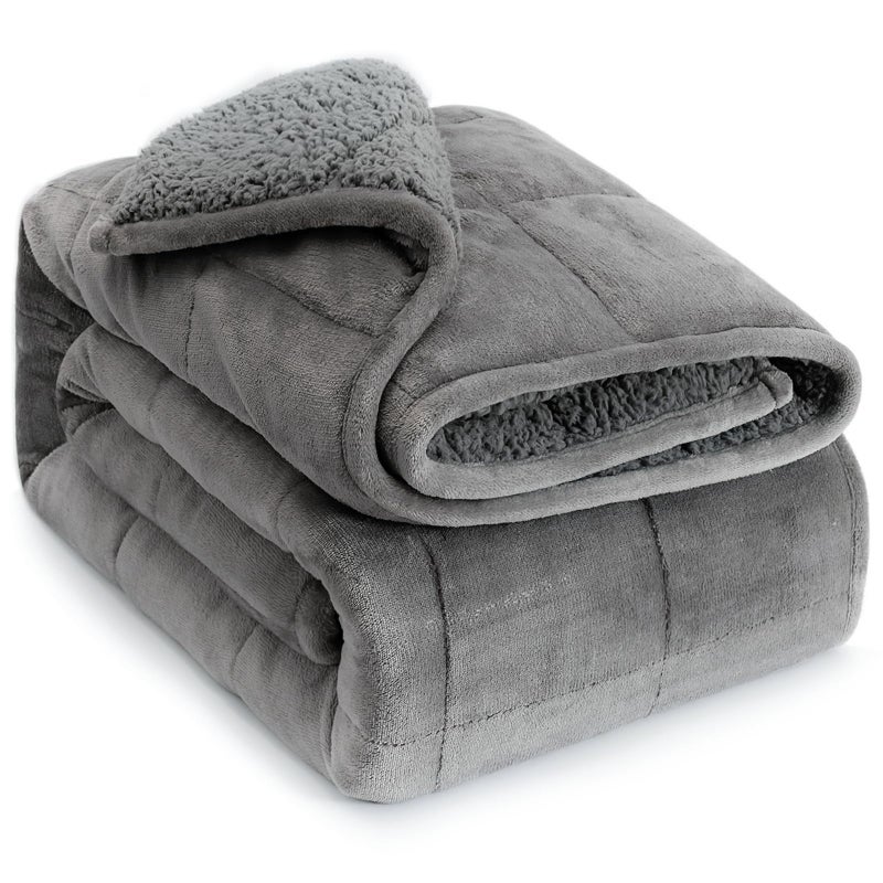 Lofus Weighted Blanket for Adults15 lbs 48 x 72 Throw Heavy Blanket Machine Washable Soft Weighted Blankets for Stress Relief and Sleep PromotionGrey