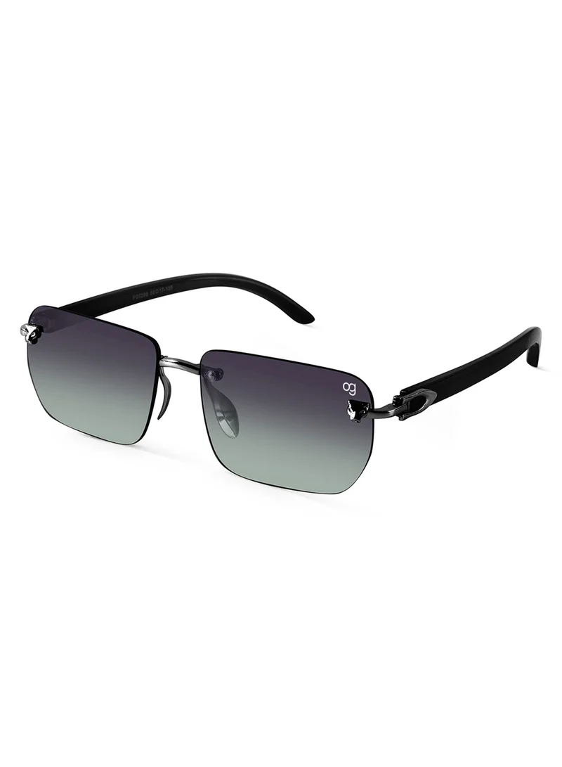 Woggles Raze Green Rimless Rectangle Sunglasses |Men & Women|100% UV Protection