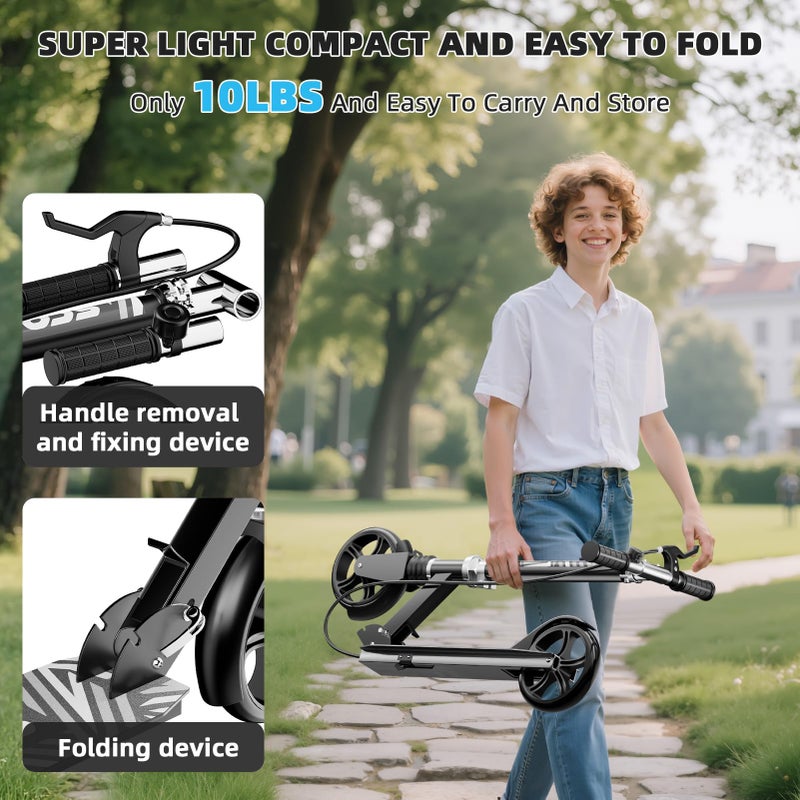 GRENYX Scooters for Kids 8-12, Teens & Adults - Load 240 LBS, 8-Inch Wheels, Kick Scooter with Shock Absorption System, Hand Brake & Bell, 4 Adjustable Height Levels, Perfect for School, Commuting or Park - Image 5