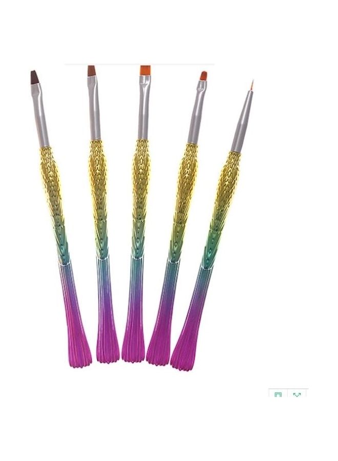 NIBEMINENT 5-Piece Mermaid Nail Art Dotting Pen Brush Set Multicolor - Image 1
