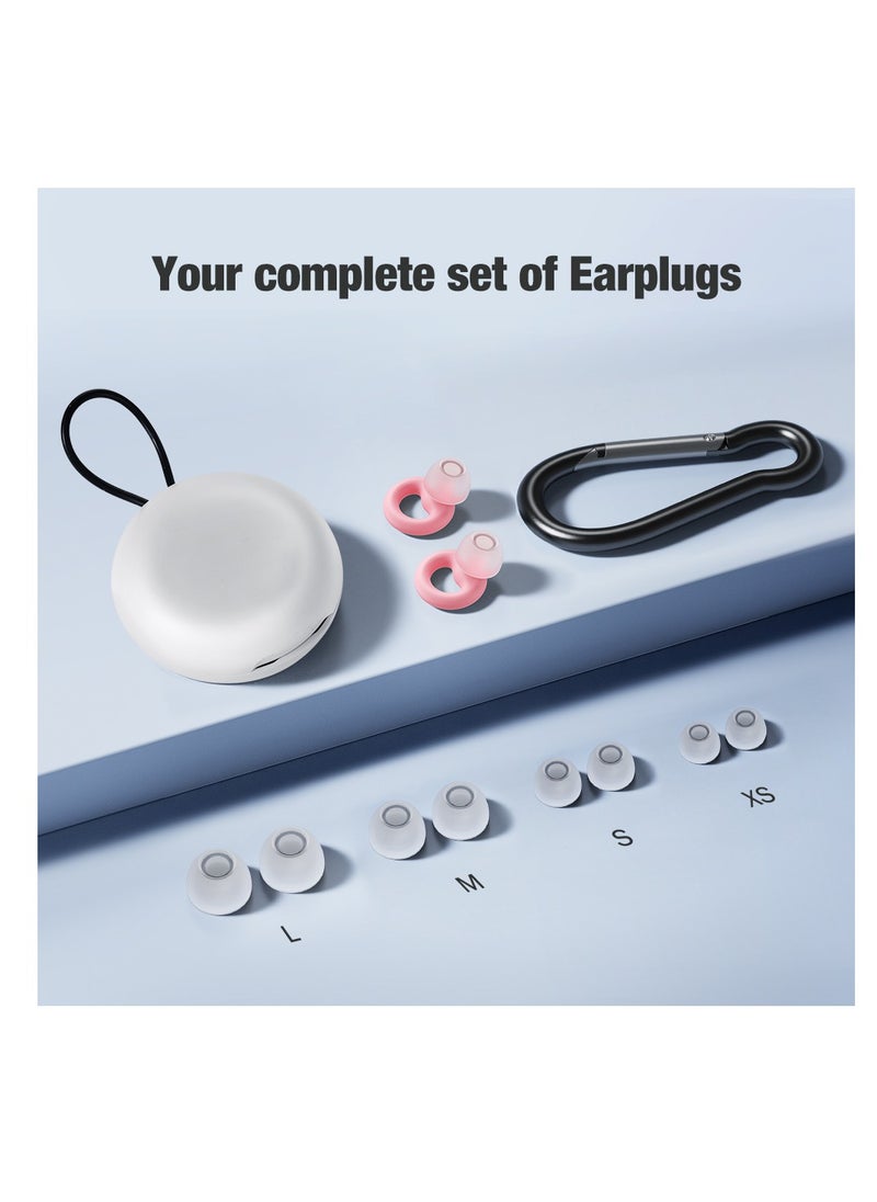 T NEWFUN High-Fidelity Reusable Earplugs | for Concerts Musicians Motorcycles Noise Sensitivity Conditions and More – 8 Ear Tips in XS, S, M, L – 26dB Noise Cancelling - pink  - Image 4