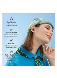 T NEWFUN High-Fidelity Reusable Earplugs | for Concerts Musicians Motorcycles Noise Sensitivity Conditions and More – 8 Ear Tips in XS, S, M, L – 26dB Noise Cancelling - pink  - Image 5