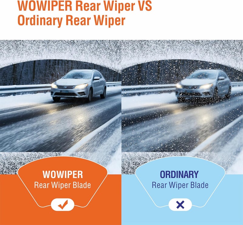 WOWIPER OEM 10 Inch Rear Wiper Blade Replacement for Toyota RAV4 2018 2017 2016 2015 2014 2013 Highlander 2022-2020 /Jeep Compass 2021-2018 Superior All-Seasons Windshield Wiper Blade（10-A） - Image 2